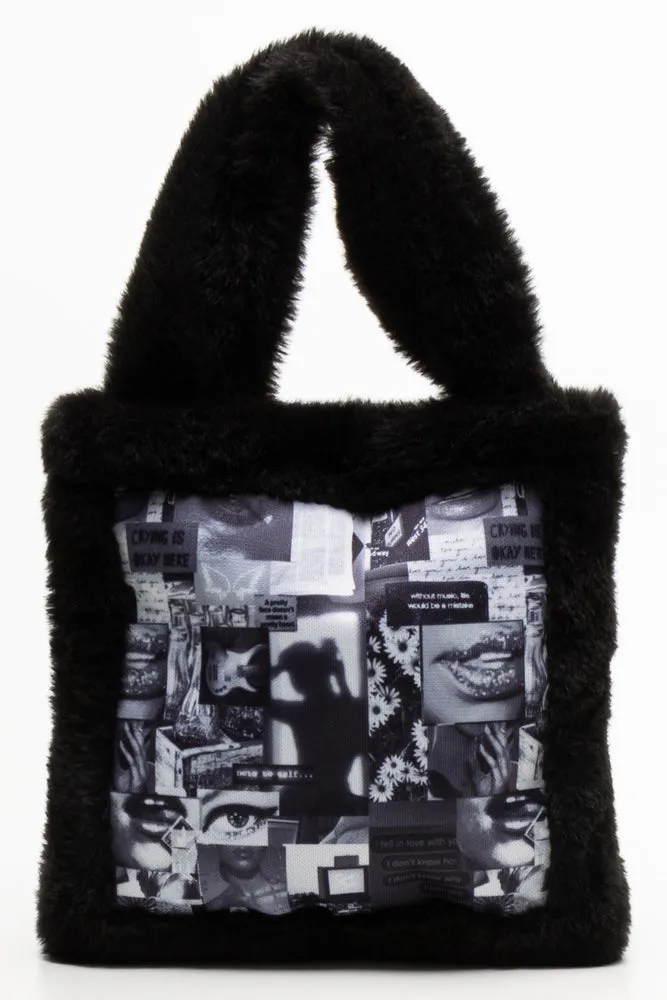 Fur Handbag Black