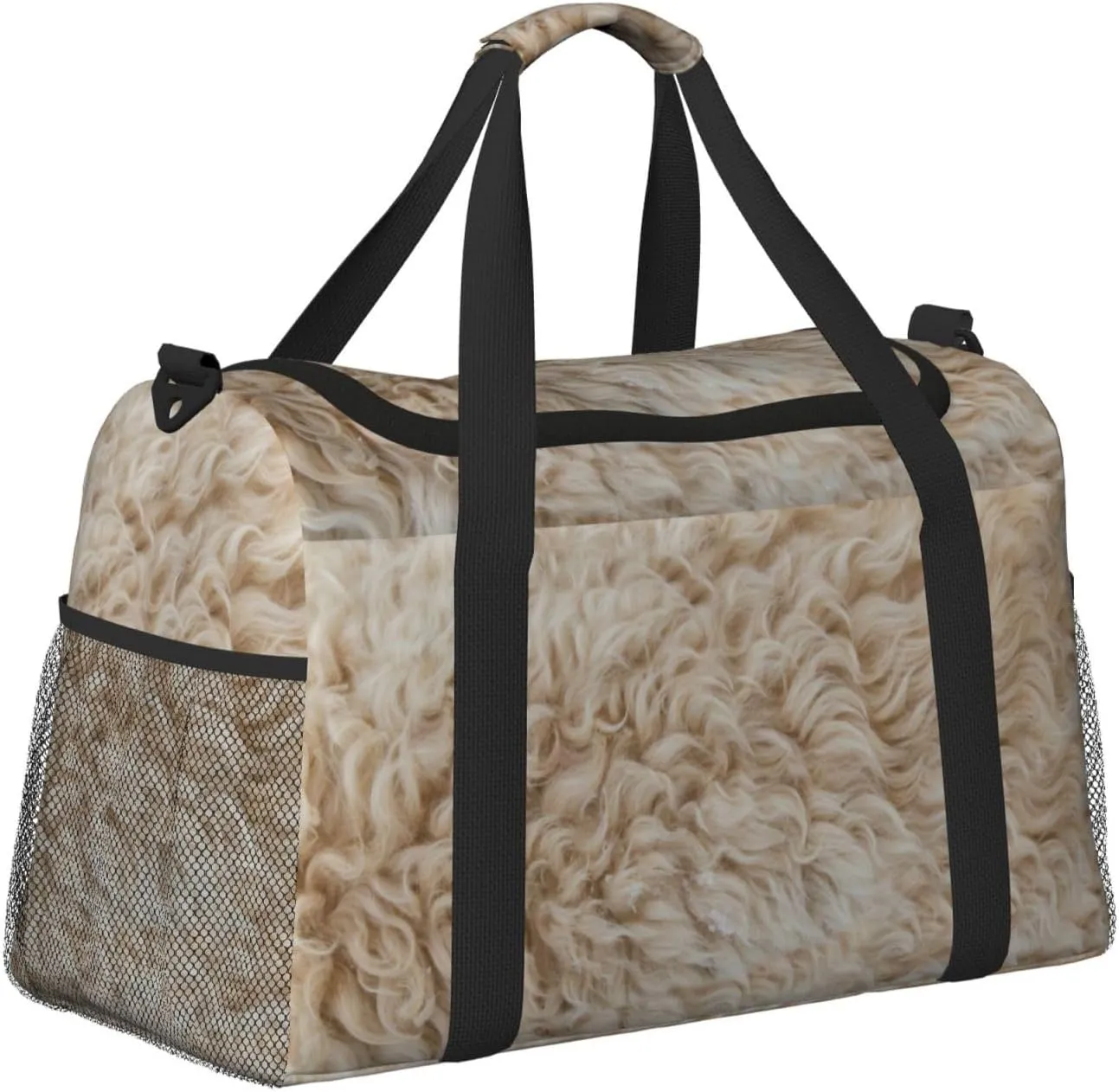 Fur Wool Travel Duffel Bag Large Foldable Waterproof Overnight Bag For Beach Swim Bags Pool Sports Gym