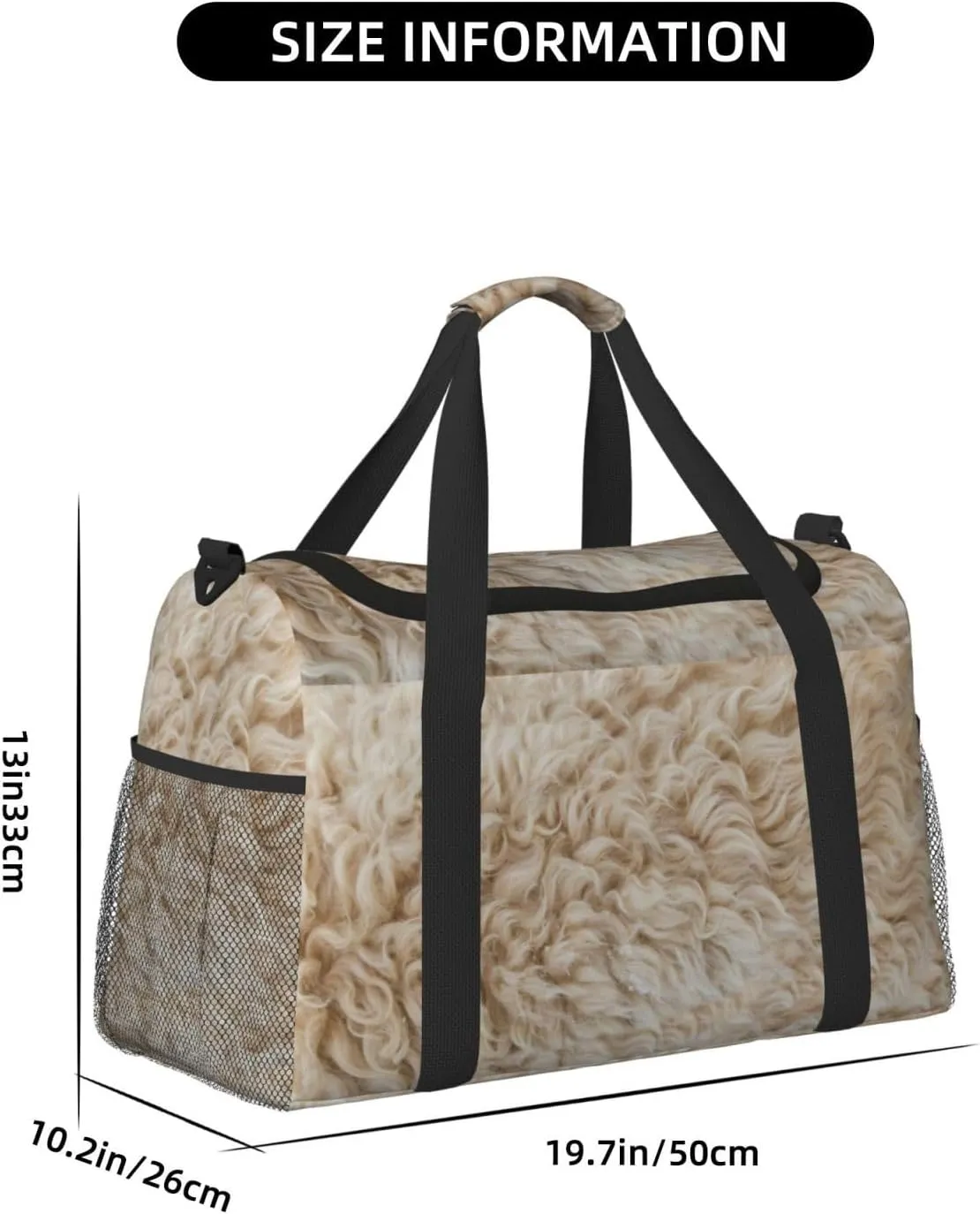 Fur Wool Travel Duffel Bag Large Foldable Waterproof Overnight Bag For Beach Swim Bags Pool Sports Gym