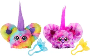 Furby Furblets 2-Pack, Mini Friends Ray-Vee & Hip-Bop, 45  Sounds Each, Music & Furbish Phrases, Electronic Plush Toys, Rainbow & Pink/Purple, Ages 6  (Amazon Exclusive)