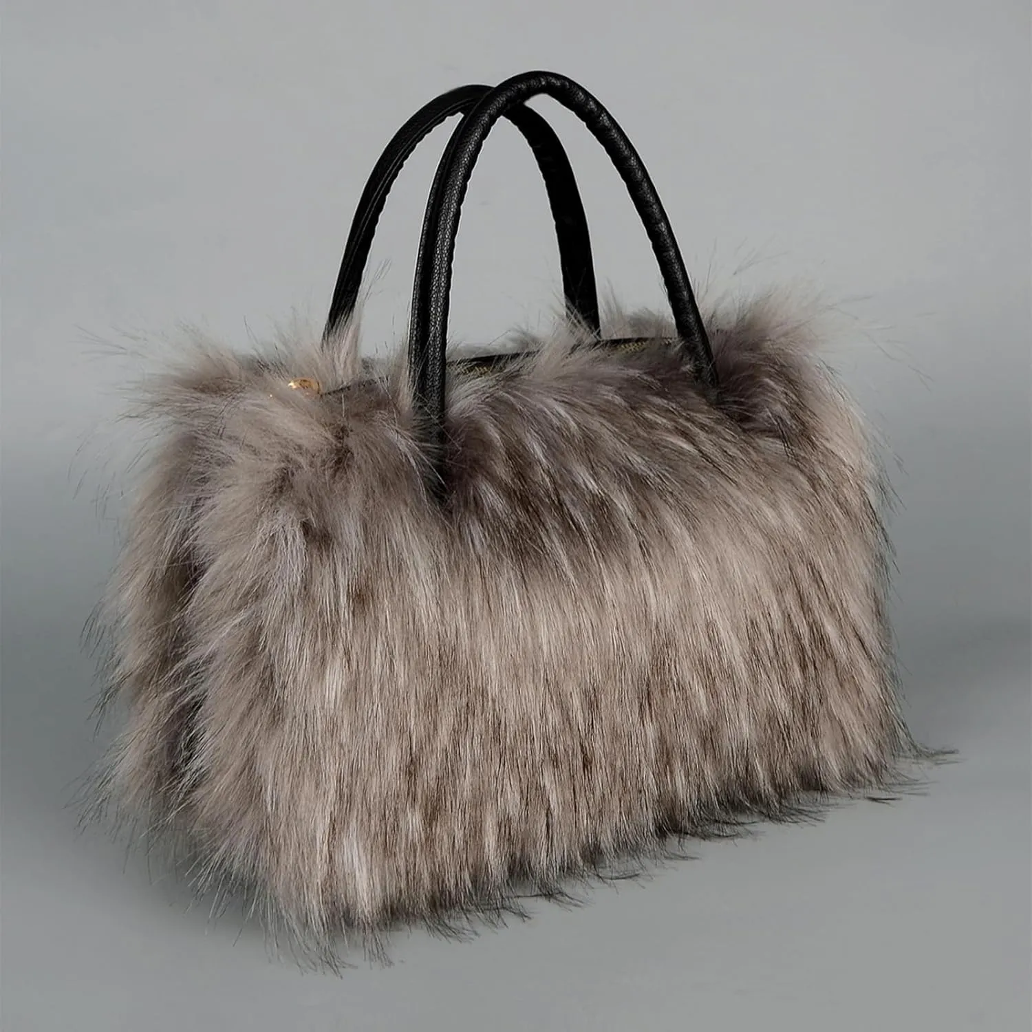 Furry Tote Bag Soft Faux Fur Bags Lightweight Travel Bags Cute Madam Plush Purses