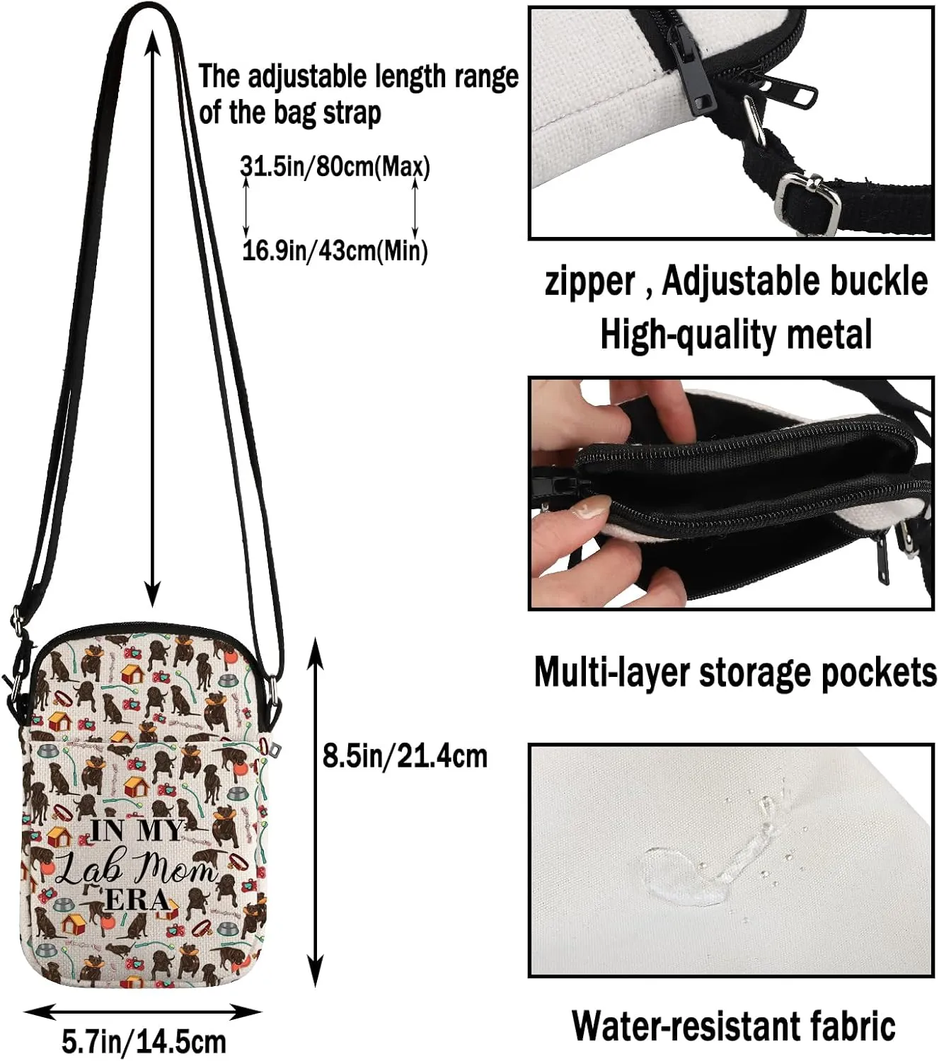 G2TUP Chocolate Labrador Lover Gift Lab Mom Era Makeup Bag Chocolate Labrador Owner Cosmetic Bag Labrador Mom Gift (Lab Mom Era S)