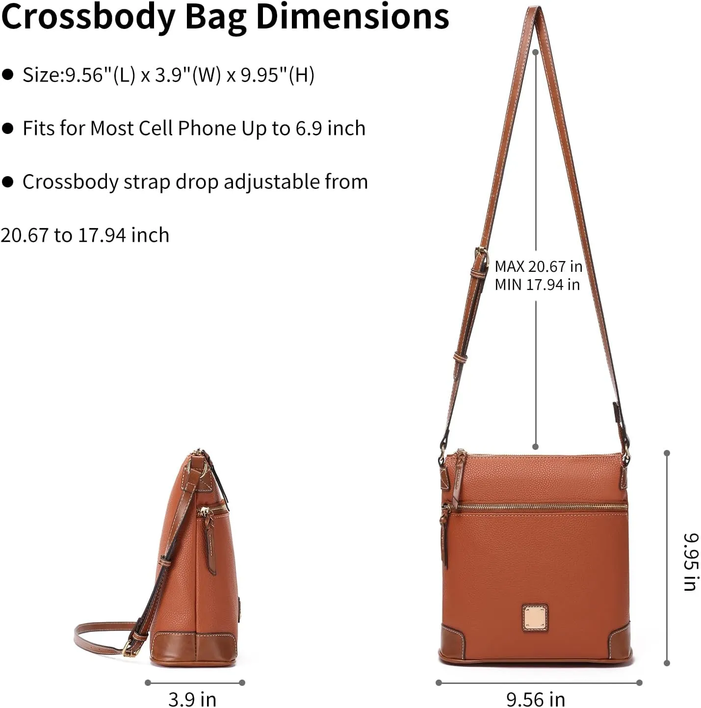 GAEKEAO Crossbody Bags for Women Multi Zipper Pockets Shoulder Handbags Lightweight Medium Travel Purse