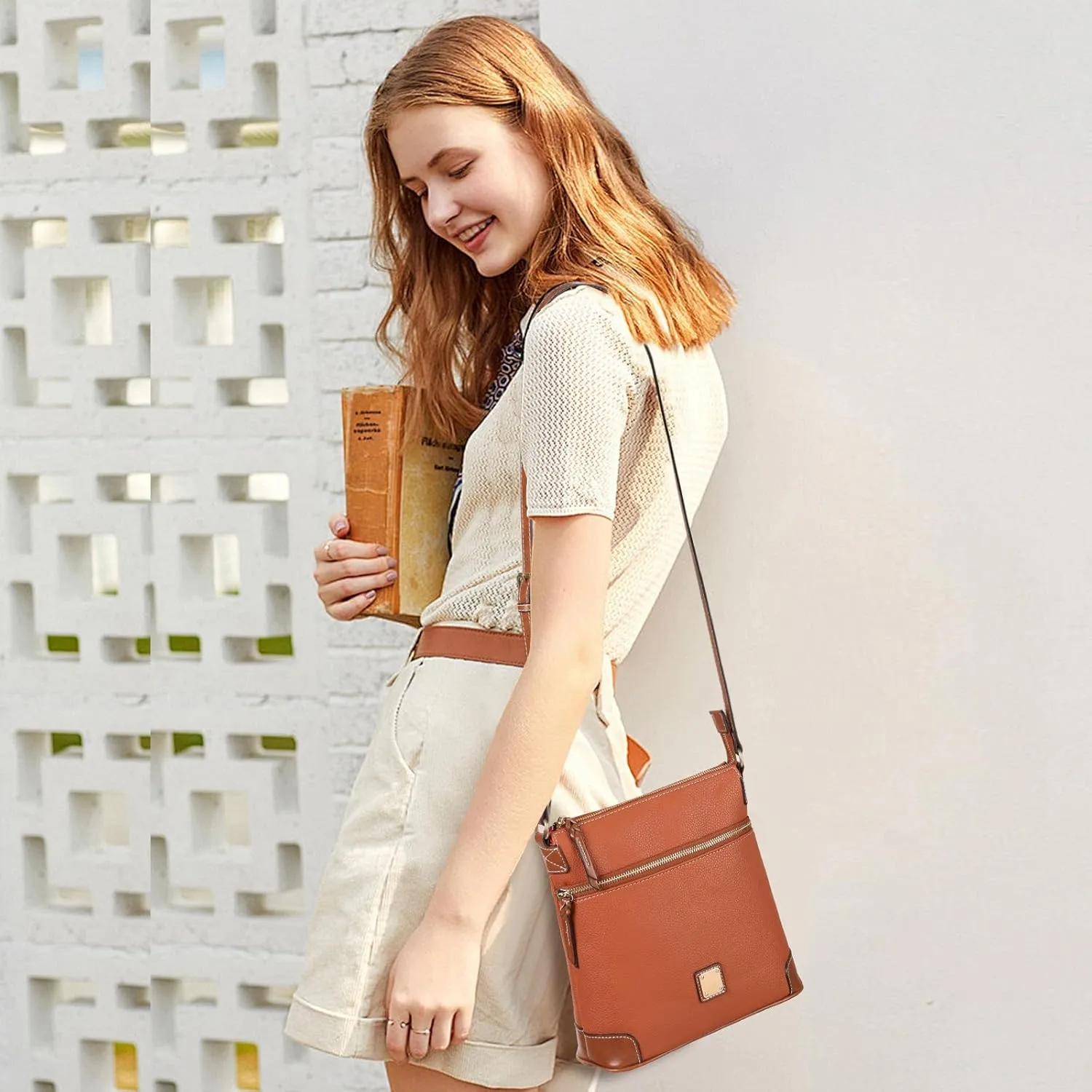 GAEKEAO Crossbody Bags for Women Multi Zipper Pockets Shoulder Handbags Lightweight Medium Travel Purse