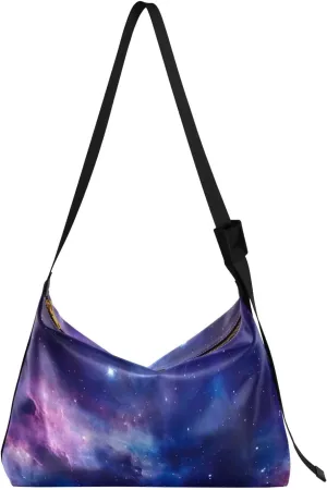 GAIGEO Fantasy Sea Of Clouds And Whale Shoulder Strap Bag, Men's Shoulder Bags, Leather Crossbody Bag