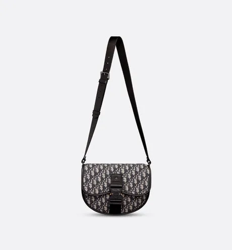 Gallop Bag with Strap • Beige and Black Dior Oblique Jacquard