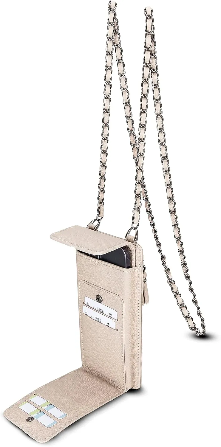 Genuine Leather Cross-Body Bags For Women, Cross-Body Purse Cell Phone Wallet Purses Case With Detachable Strap, Shoulder Bag