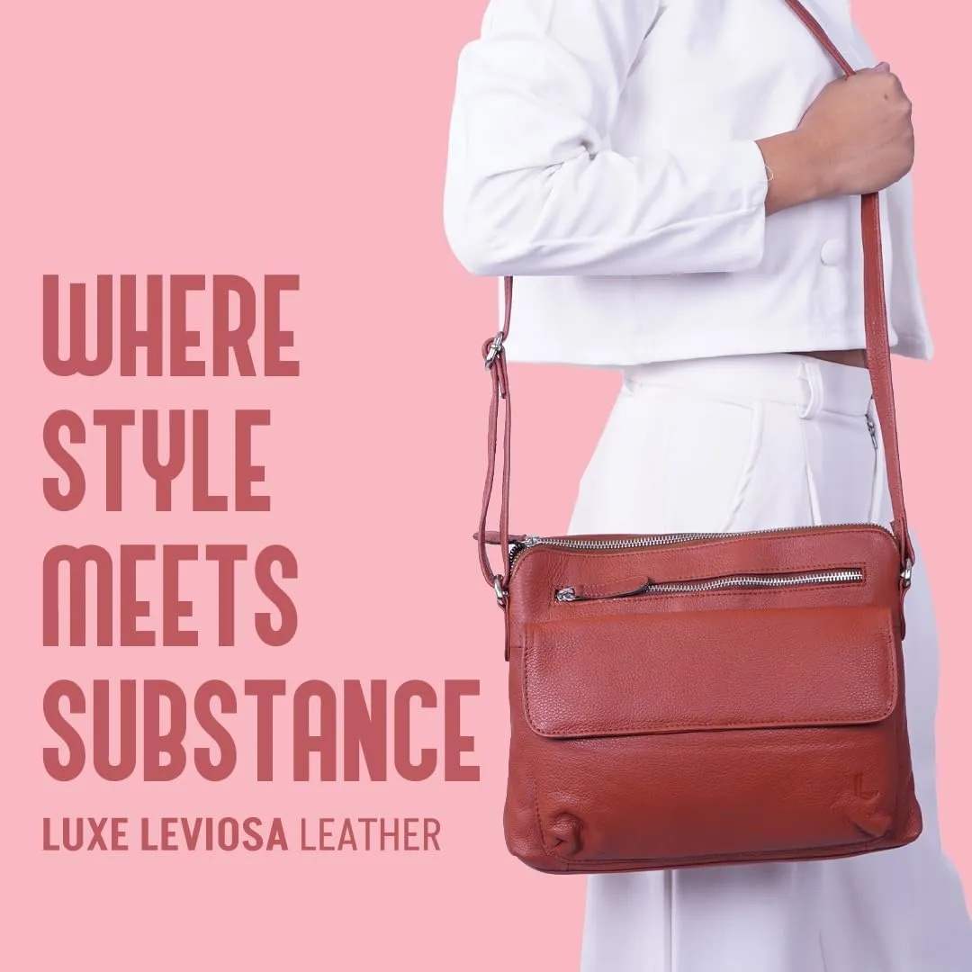 Genuine Leather Crossbody Bag for Women – Medium Size Leathure Purse, Stylish and Durable Handbags for Women