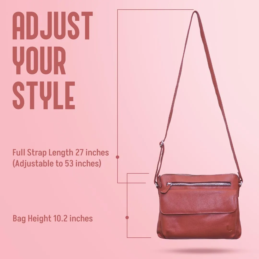 Genuine Leather Crossbody Bag for Women – Medium Size Leathure Purse, Stylish and Durable Handbags for Women