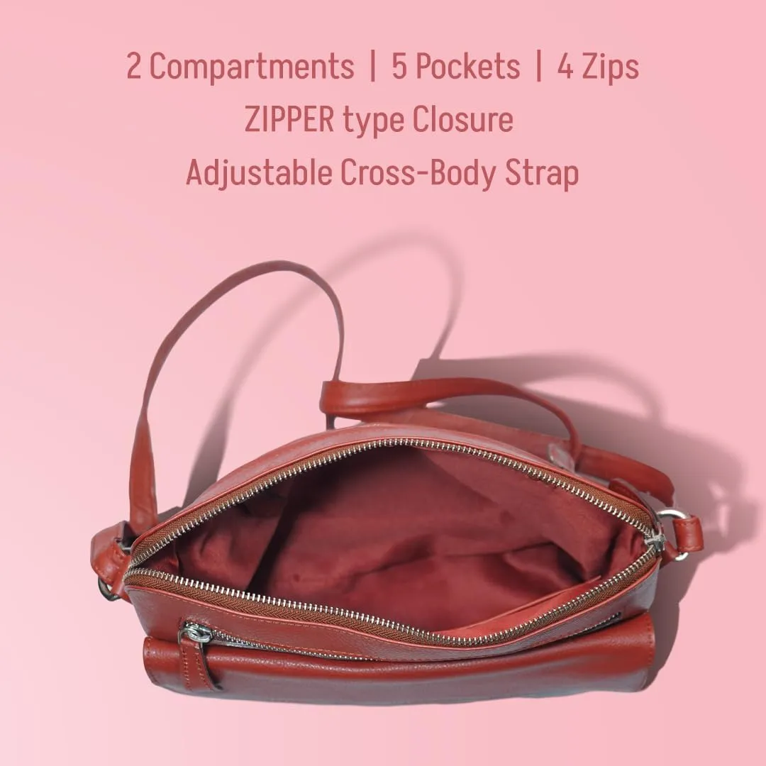Genuine Leather Crossbody Bag for Women – Medium Size Leathure Purse, Stylish and Durable Handbags for Women