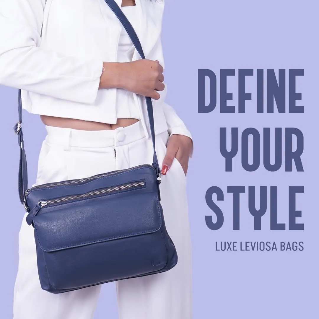Genuine Leather Crossbody Bag for Women – Medium Size Leathure Purse, Stylish and Durable Handbags for Women