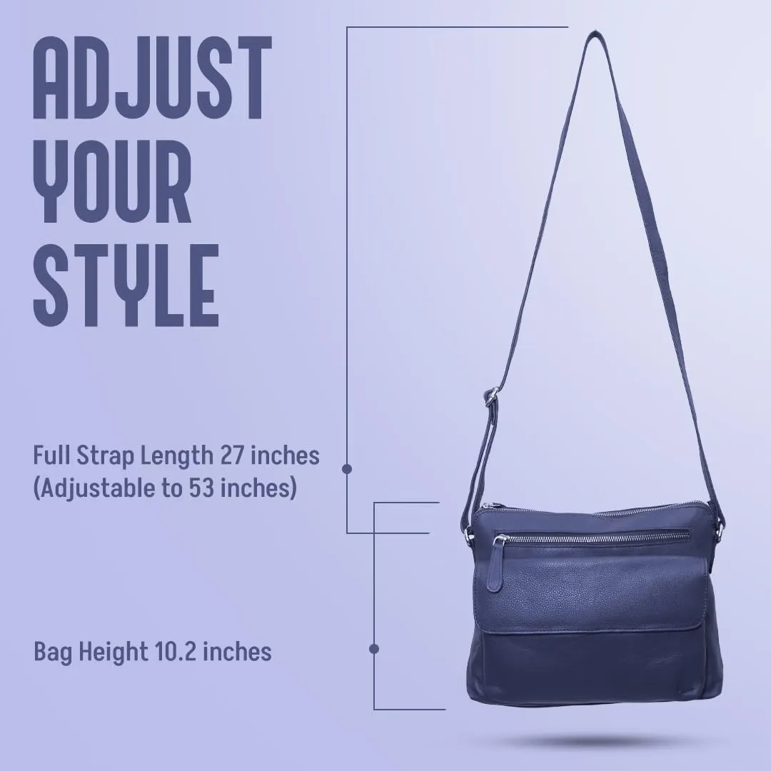 Genuine Leather Crossbody Bag for Women – Medium Size Leathure Purse, Stylish and Durable Handbags for Women