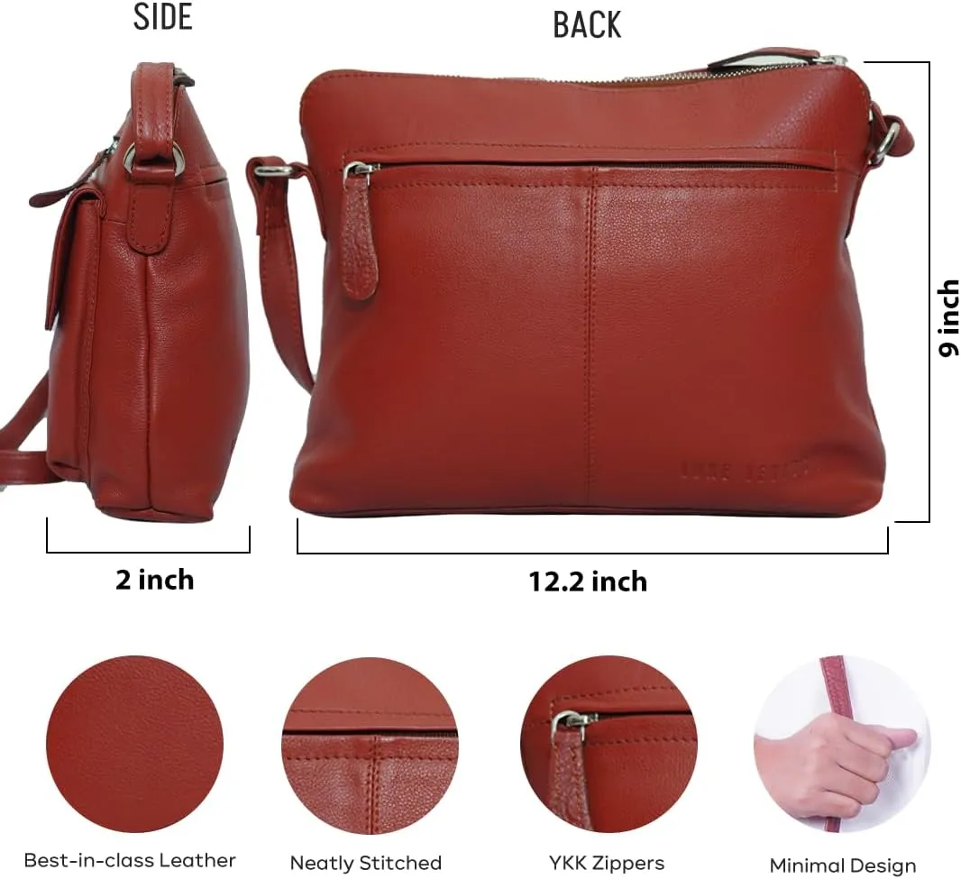 Genuine Leather Crossbody Bag for Women – Medium Size Leathure Purse, Stylish and Durable Handbags for Women