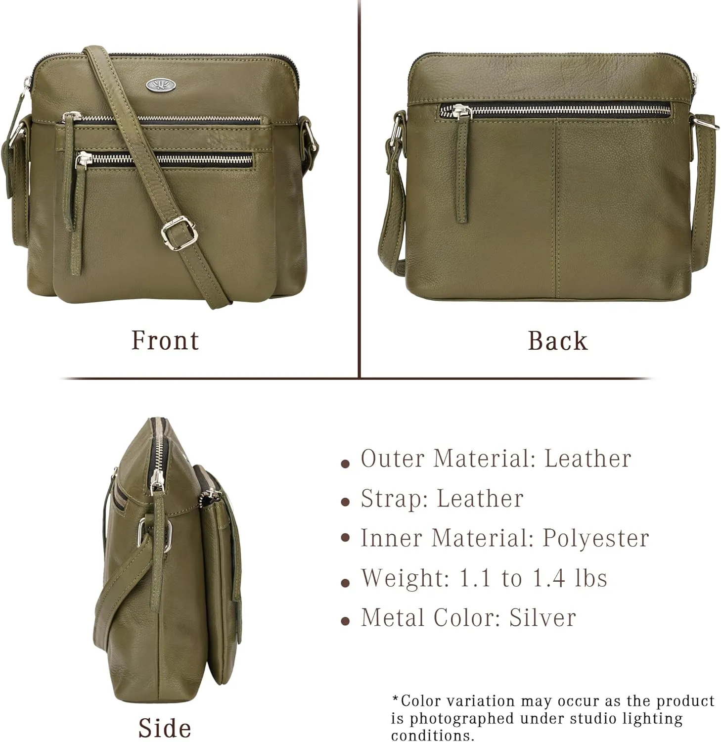 Genuine Leather Crossbody Bags for Women, Premium Handmade Leather Purses - Shoulder Handbags, Adjustable Strap