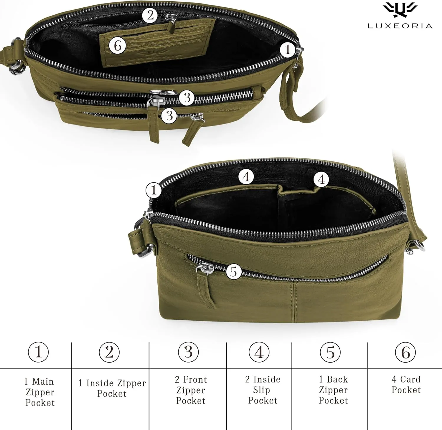 Genuine Leather Crossbody Bags for Women, Premium Handmade Leather Purses - Shoulder Handbags, Adjustable Strap