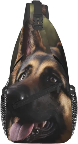 German-Shepherd Crossbody Chest Bags for Women, Small Crossbody Shoulder Bag Sling Bag Travel Hiking Daypack