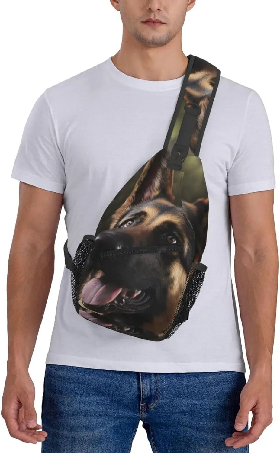 German-Shepherd Crossbody Chest Bags for Women, Small Crossbody Shoulder Bag Sling Bag Travel Hiking Daypack
