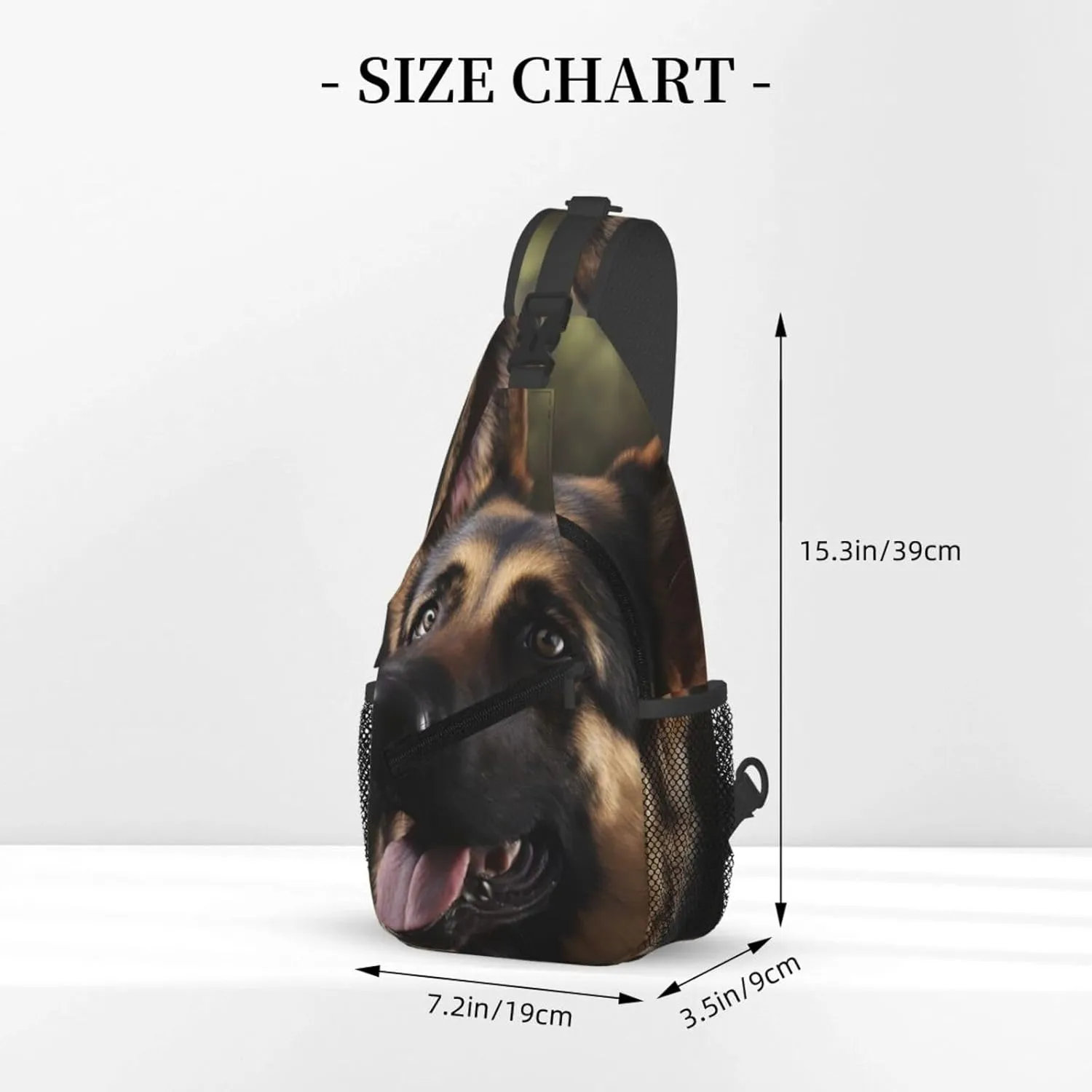 German-Shepherd Crossbody Chest Bags for Women, Small Crossbody Shoulder Bag Sling Bag Travel Hiking Daypack