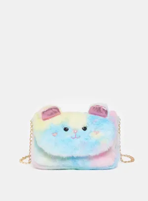 Girls Multicolour Faux Fur Cross Body Bag