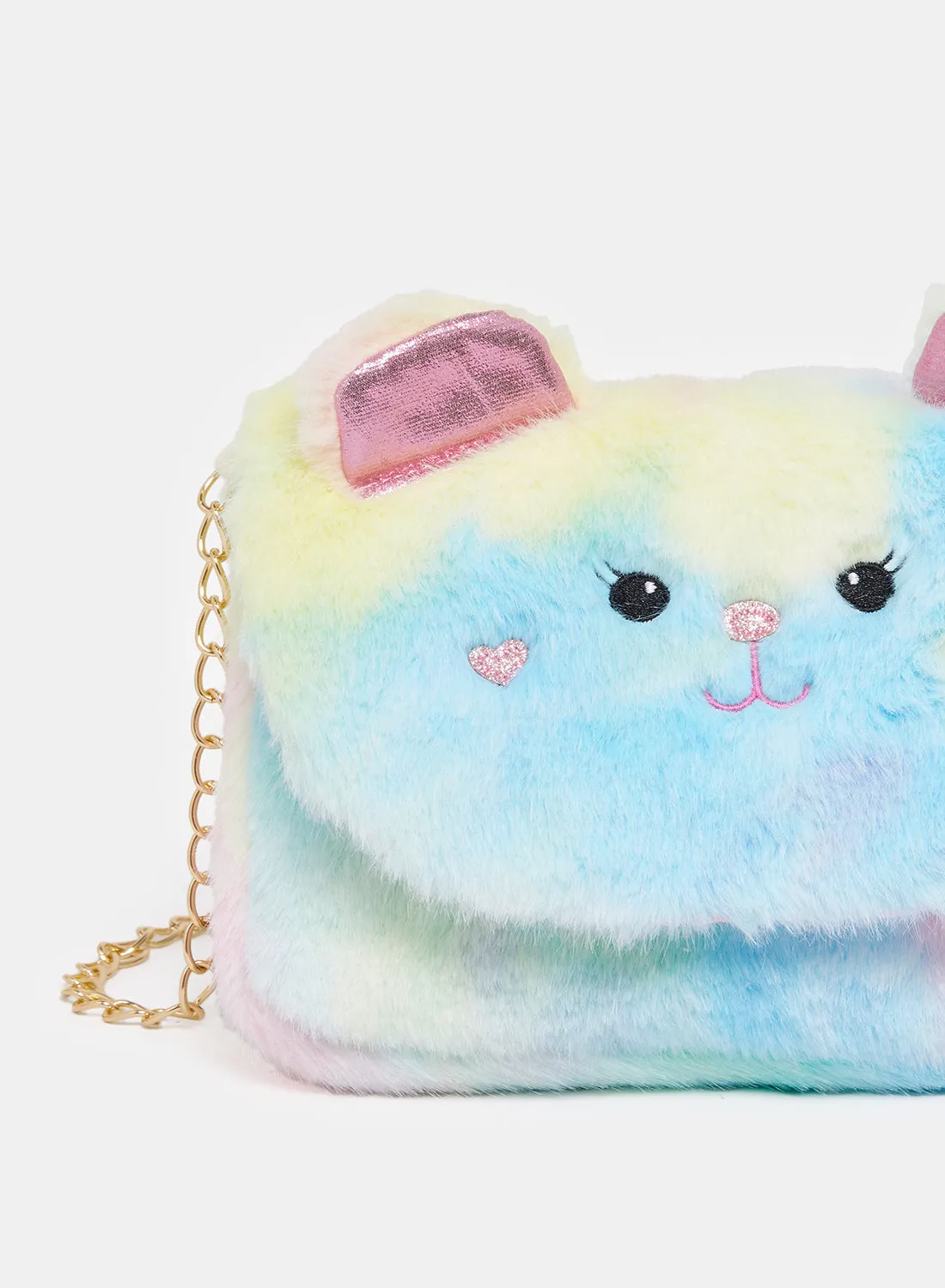 Girls Multicolour Faux Fur Cross Body Bag