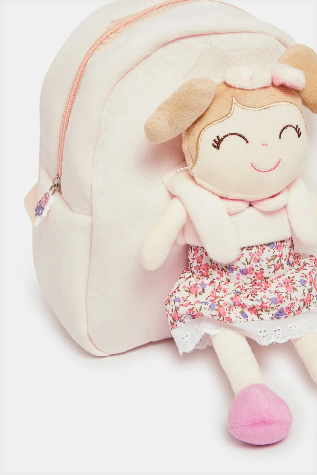 Girls Pink Faux Fur Cross Body Bag