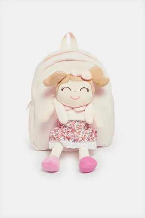 Girls Pink Faux Fur Cross Body Bag