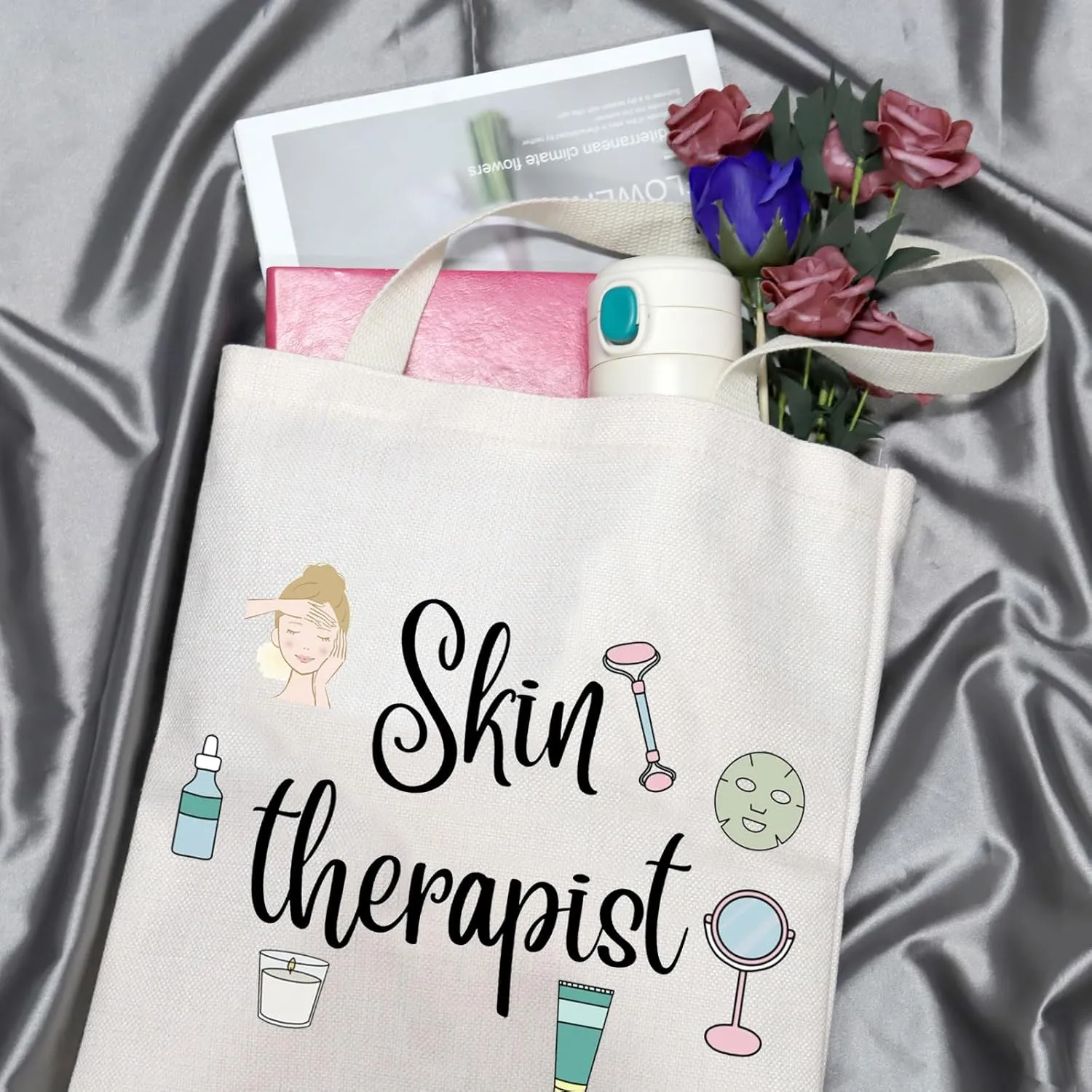 GJTIM Skin Therapist Gift Skin Care Technician Esthetician Zipper Pouch Therapist Appreciation Gift for Dermatologist