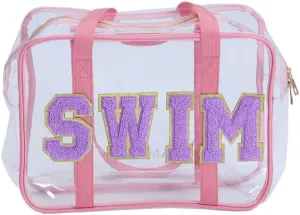 GlamBaby Swim Tote Water Resistant Body with Zipper Pool Bags - Lightweight Durable Travel Totes for Beach Toys Swimming Bags - Perfect for Pool Trip Tote Beach Bag Travel Tote Water Park Swim Bag