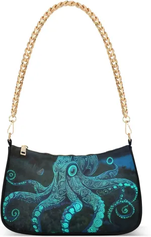 Glowing Octopus Crossbody Bags for Women Tote Bag Women's Shoulder Handbags Clutch Purses for Women