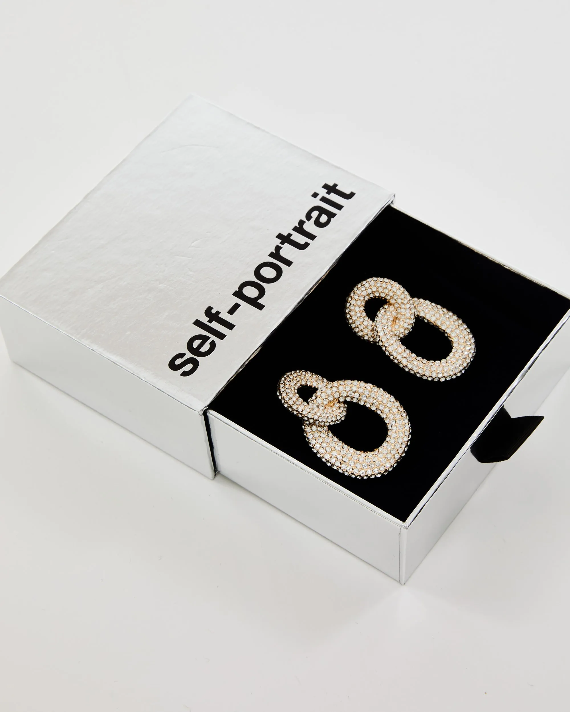 Gold Crystal Link Earrings