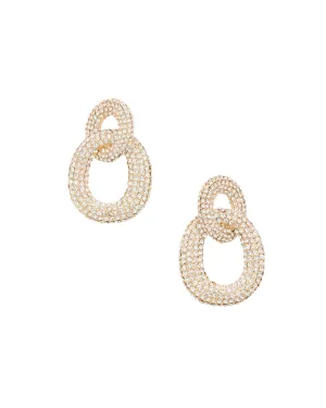 Gold Crystal Link Earrings