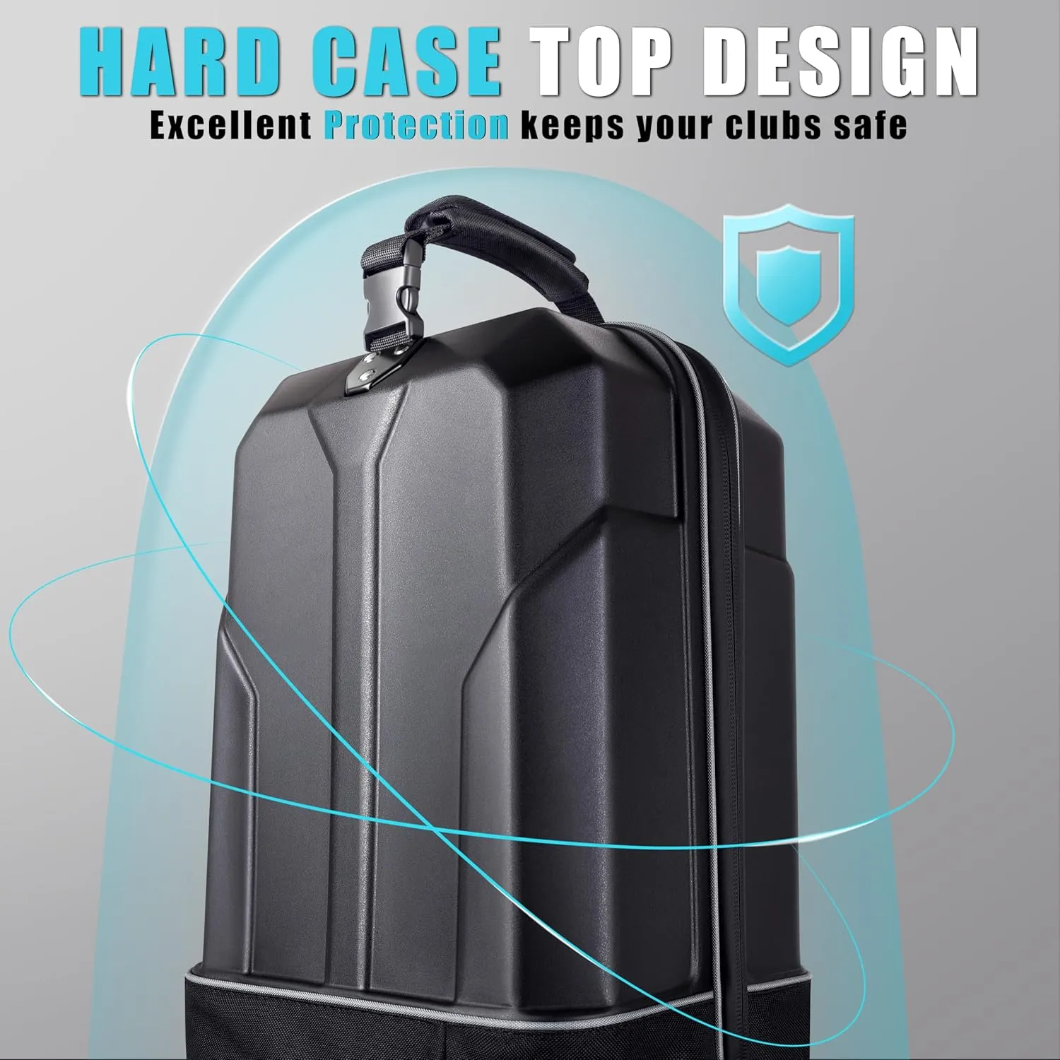 Golf Travel Bag with Hard Case Top and Wheels ，Premium Oxford Fabric, Golf Travel Bags for Airlines ，Protect Your Club for Safe Transport