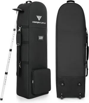 Golf Travel Bags for Airlines with Adjustable Support Rod and Detachable Shoulder Straps, Soft Foldable Golf Club Travel Covers, 900D Heavy Duty Oxford -Universal Size
