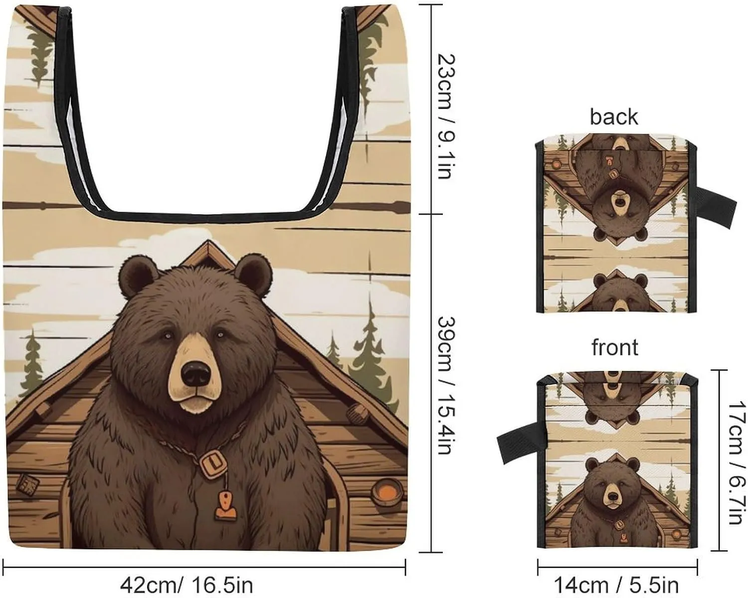 Grocery Bag Reusable Tote Bag Foldable Round Ball Christmas Tree Shopping Bag Handbag Washable Shoulder Bag for Travel