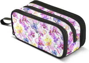 GuoChe Nylon Pencil Bag With Handle Large Capacity Pencil Cases For College Stationery Organizer for Preppy School Teens