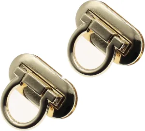 GWYAN 4 Pcs Ring Clasp Turn Lock Gold Alloy Turn Lock Clasp Purse Closure Twist Lock for DIY Handbag Shoulder Handle Bags Craft Making