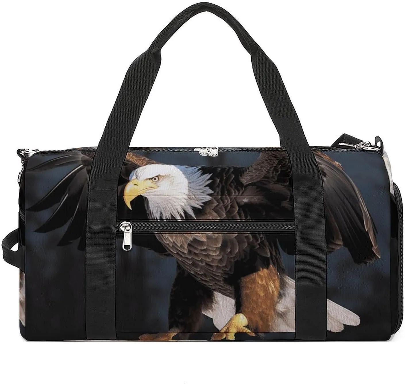 Gym Bag 3D Bald Eagle Duffel Bag for Men Women Travel Overnight Bag with Shoe Compartment Workout Bags