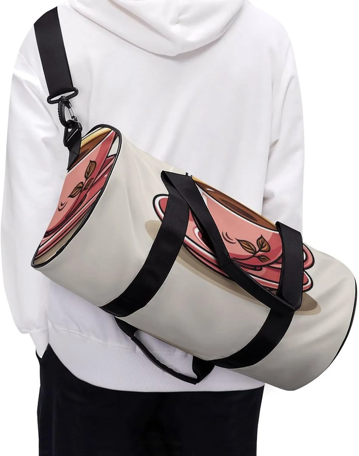 Gym Bag for Men Women A Cup of Coffee Duffel Bag Overnight Bag with Compartment Gym Sackpac