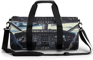Gym Bag for Men Women Airplane Cockpit Duffel Bag Overnight Bag with Compartment Gym Sackpac