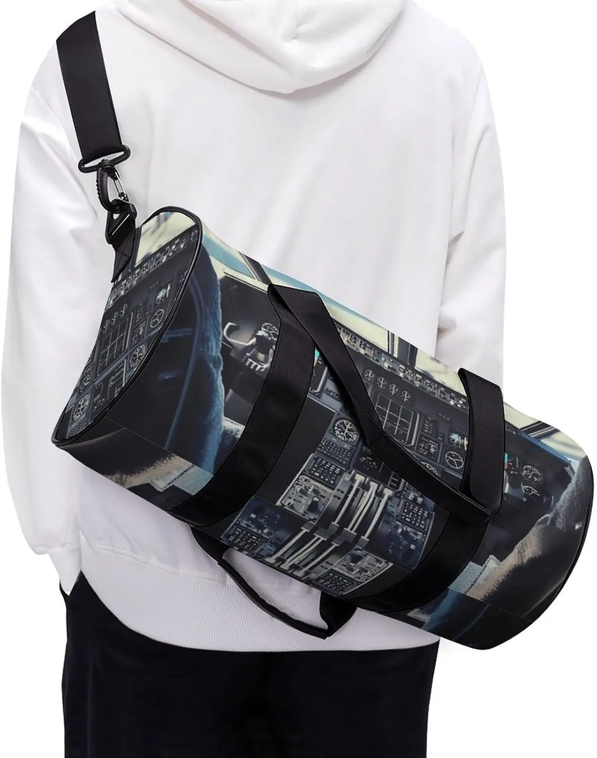 Gym Bag for Men Women Airplane Cockpit Duffel Bag Overnight Bag with Compartment Gym Sackpac