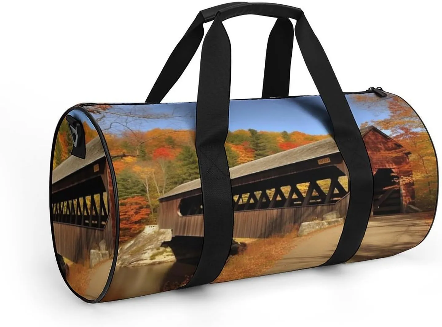 Gym Bag for Men Women Albany Covered Bridge Duffel Bag Overnight Bag with Compartment Gym Sackpac