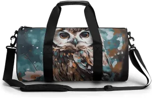 Gym Bag for Men Women Animal Cute Owl Duffel Bag Overnight Bag with Compartment Gym Sackpac