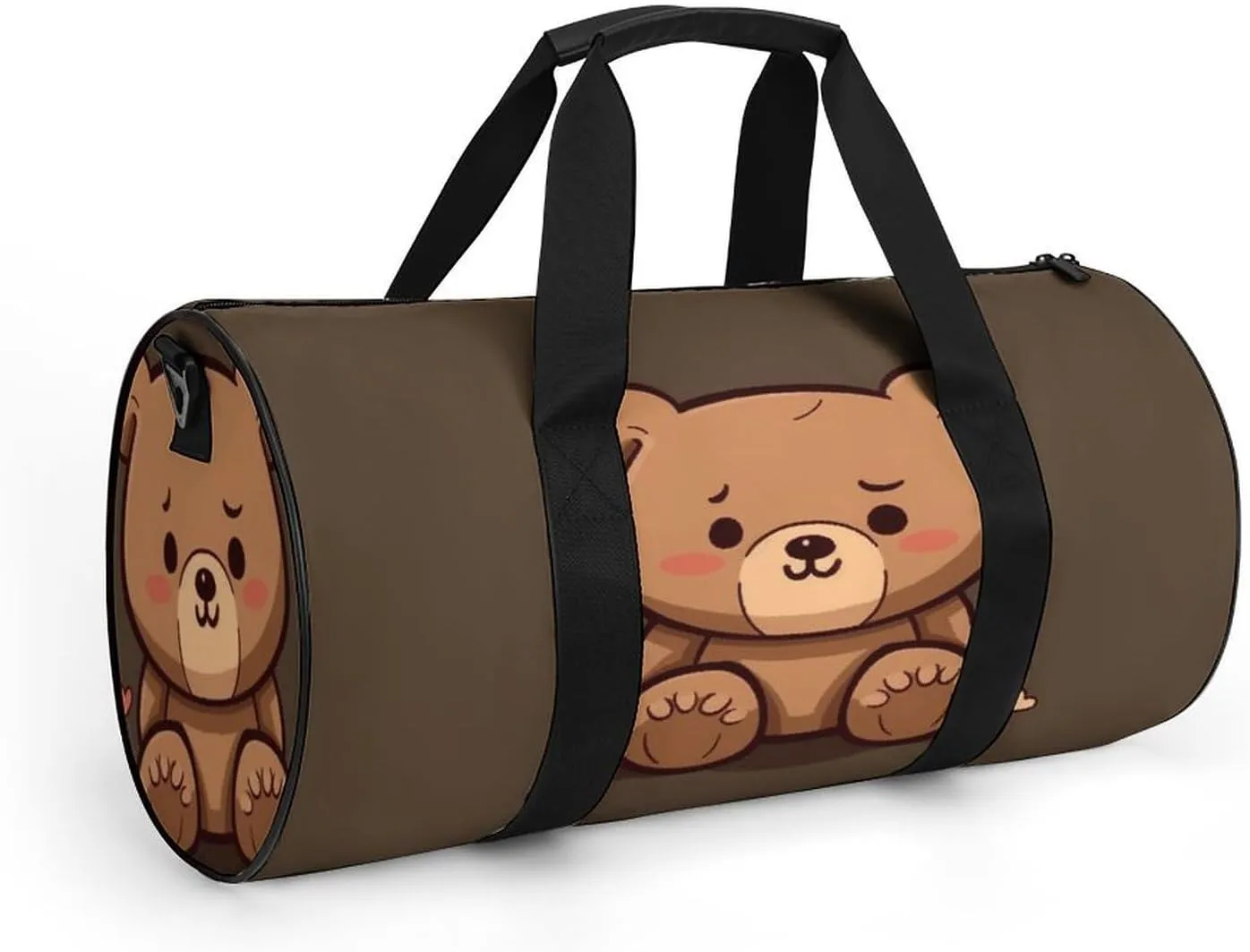 Gym Bag for Men Women Cartoon Brown Cute Bear Duffel Bag Overnight Bag with Compartment Gym Sackpac