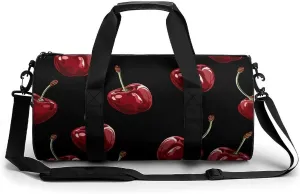 Gym Bag for Men Women Cherry Cartoon Pattern Duffel Bag Overnight Bag with Compartment Gym Sackpac