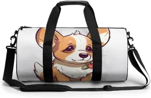 Gym Bag for Men Women Corgi Stickers Duffel Bag Overnight Bag with Compartment Gym Sackpac