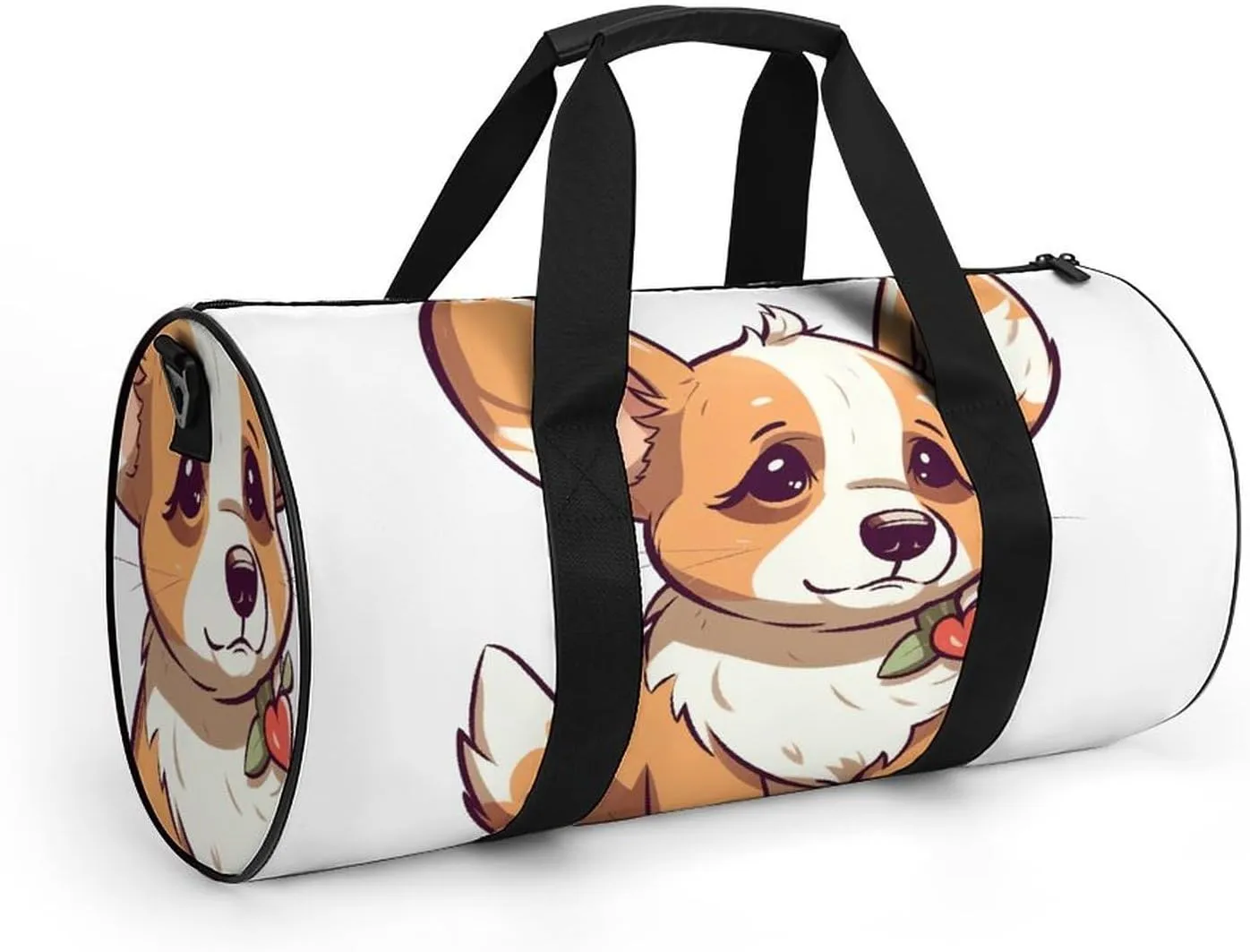 Gym Bag for Men Women Corgi Stickers Duffel Bag Overnight Bag with Compartment Gym Sackpac