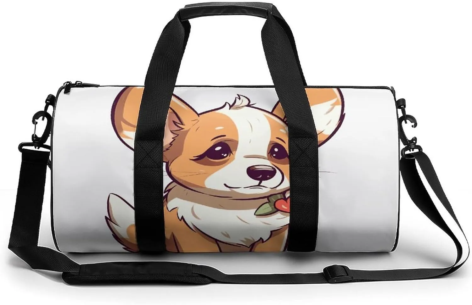Gym Bag for Men Women Corgi Stickers Duffel Bag Overnight Bag with Compartment Gym Sackpac