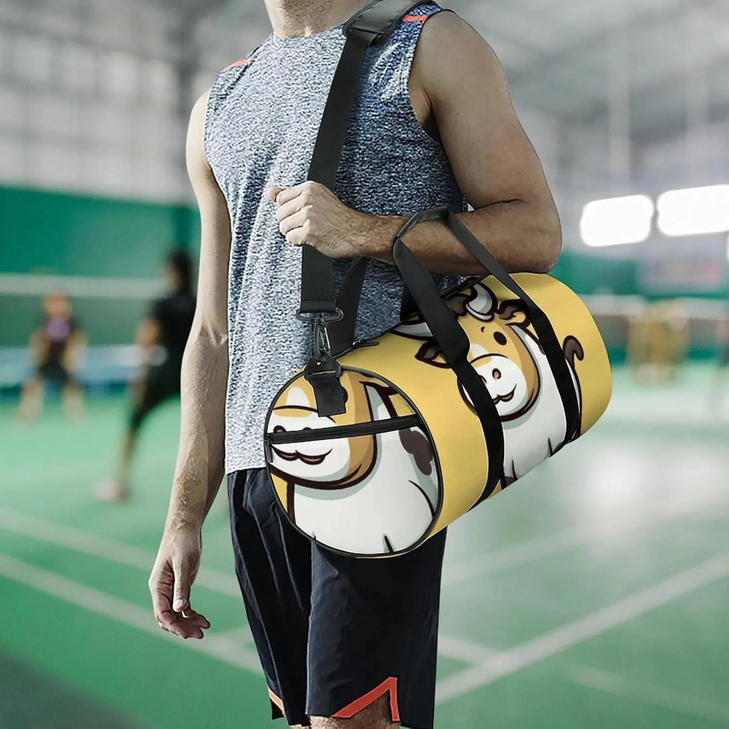 Gym Bag for Men Women Cute Calf Duffel Bag Overnight Bag with Compartment Gym Sackpac
