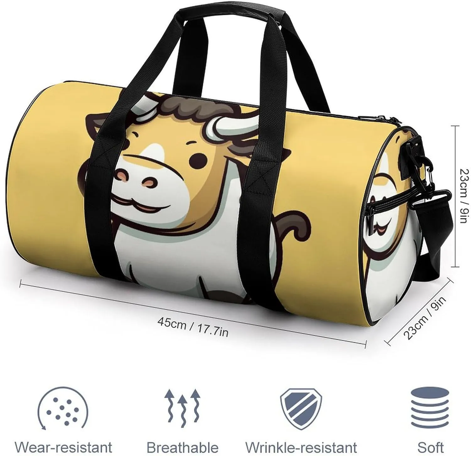 Gym Bag for Men Women Cute Calf Duffel Bag Overnight Bag with Compartment Gym Sackpac