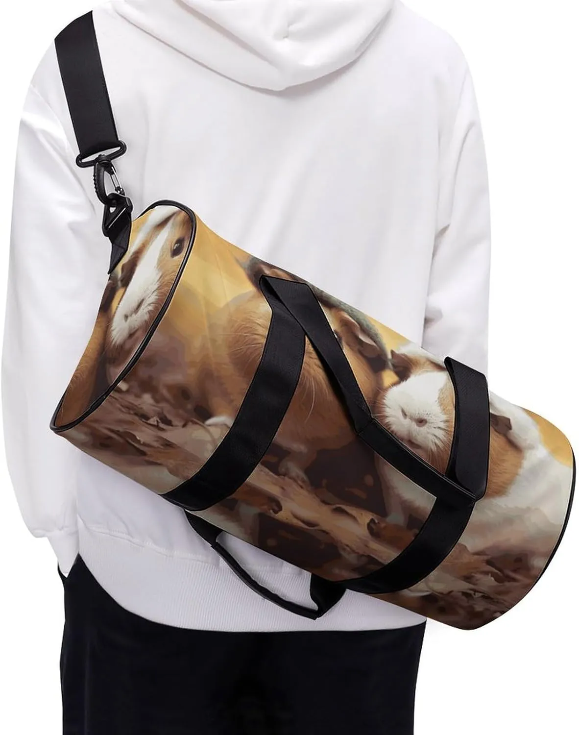 Gym Bag for Men Women Cute Guinea Pigs Duffel Bag Overnight Bag with Compartment Gym Sackpac